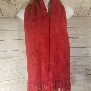 NWT New York & Co Embellished Red Scarf